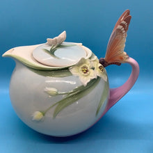 Franz Floral and Butterfly Tea Pot, Cream and Sugar Set