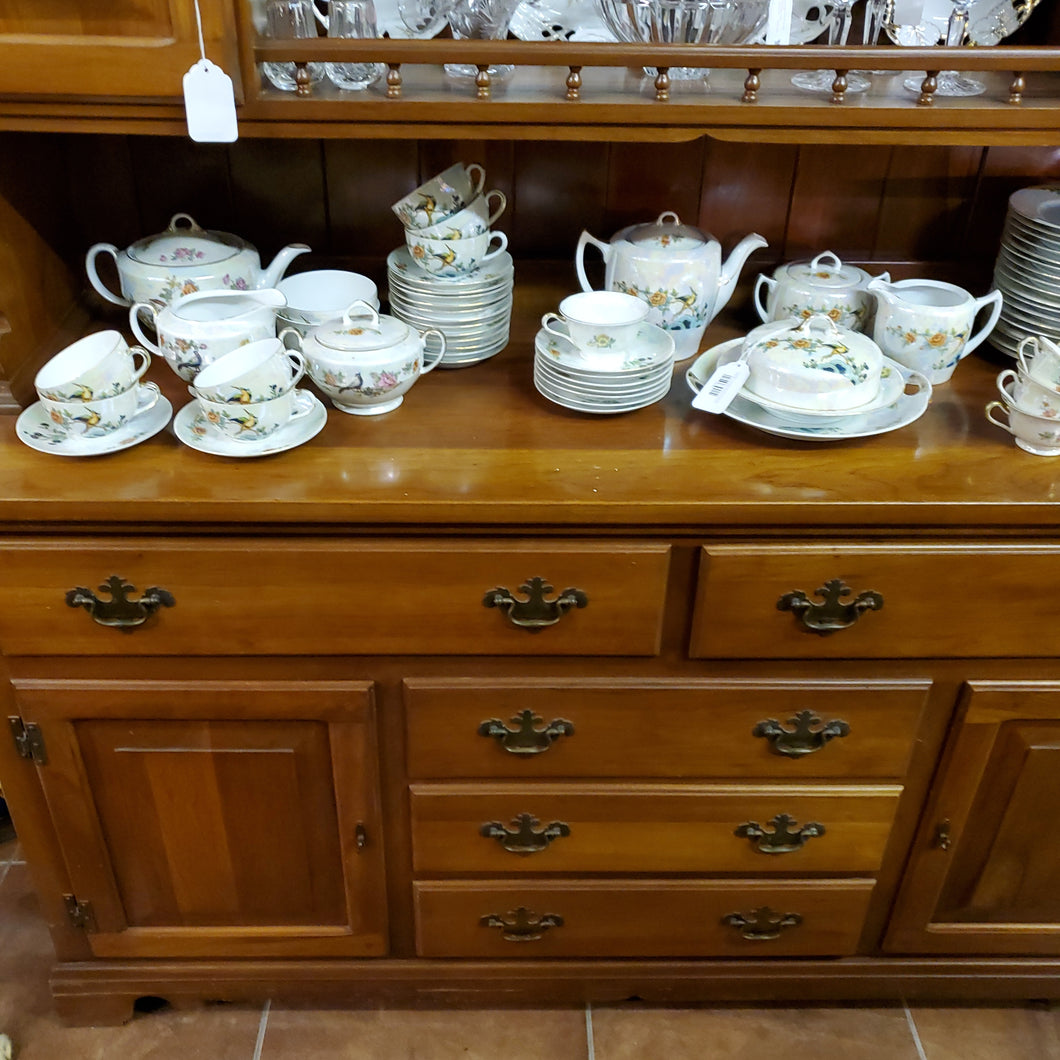 Pheasant w Floral Iridescent China Set