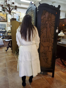 White Full Length Fur Coat