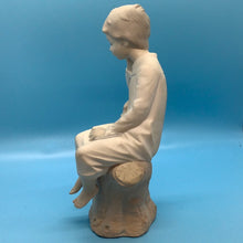 Lladro, Bisque Boy in Nightgown with Book