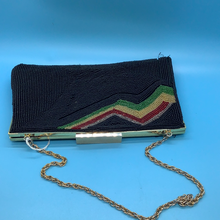 Vintage Black/Red/Gold/Green- Beaded Clutch/Purse