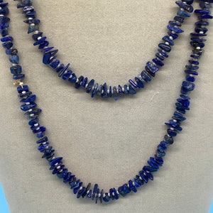 Blue Lapis Strand Necklace 36" Total Length