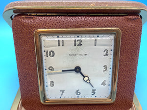 Vintage Phinney-Walker Leather Case Travel Clock