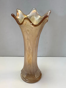 Vintage Marigold Carnival Glass Bud Vase