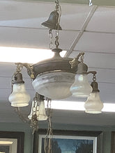 Antique Pan Top Iridescent Inverted Dome Chandelier