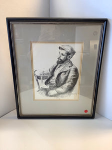 Renoir, Louis Valtat Seated Man w/Beard, From Vincent Price Collection, Sear, Black Framed