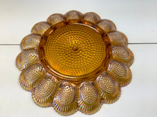 Amber Carnival Glass Egg Platter  Size: