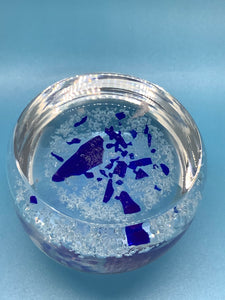 German Blue & Clear Paperweight