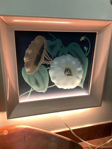 Light Flowers in Peach Framed Backlit Box