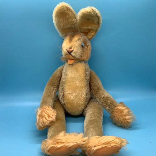 HTF RARE BROWN Vintage Steiff Rabbit w ORIGINAL Button on Ear